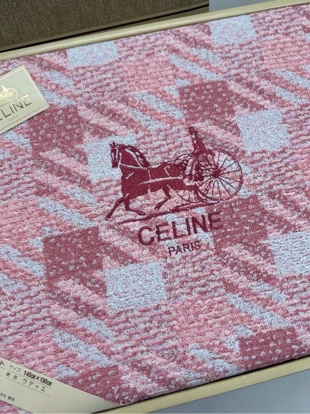 Celine Pink & Light Pink Signature Pattern Throw
